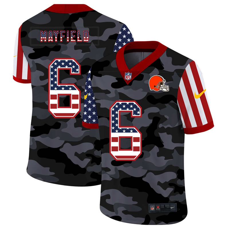 Nike Cleveland Browns 6 Baker Mayfield Camo 2020 USA Flag Salute to Service Limited Jersey zhua,We sell and wholesale Nike Cleveland Browns 6 Baker Mayfield Camo 2020 USA Flag Salute to Service Limited Jersey zhua on line form chian!